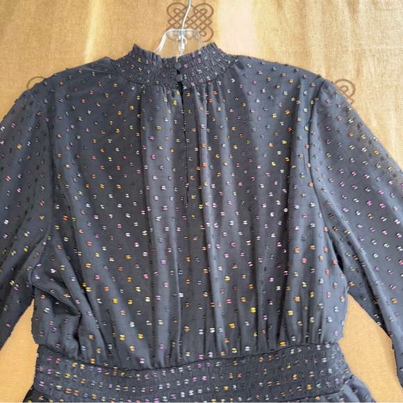 Torrid NWT! Mini Rainbow Clip Dot Blouson Sleeve Dress In Black Size 00 (M/L) - Picture 13 of 15